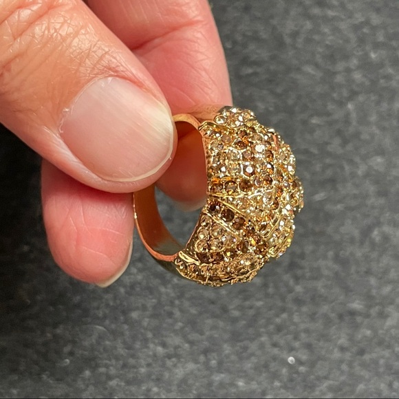 Gold and amber cocktail ring - Picture 5 of 5